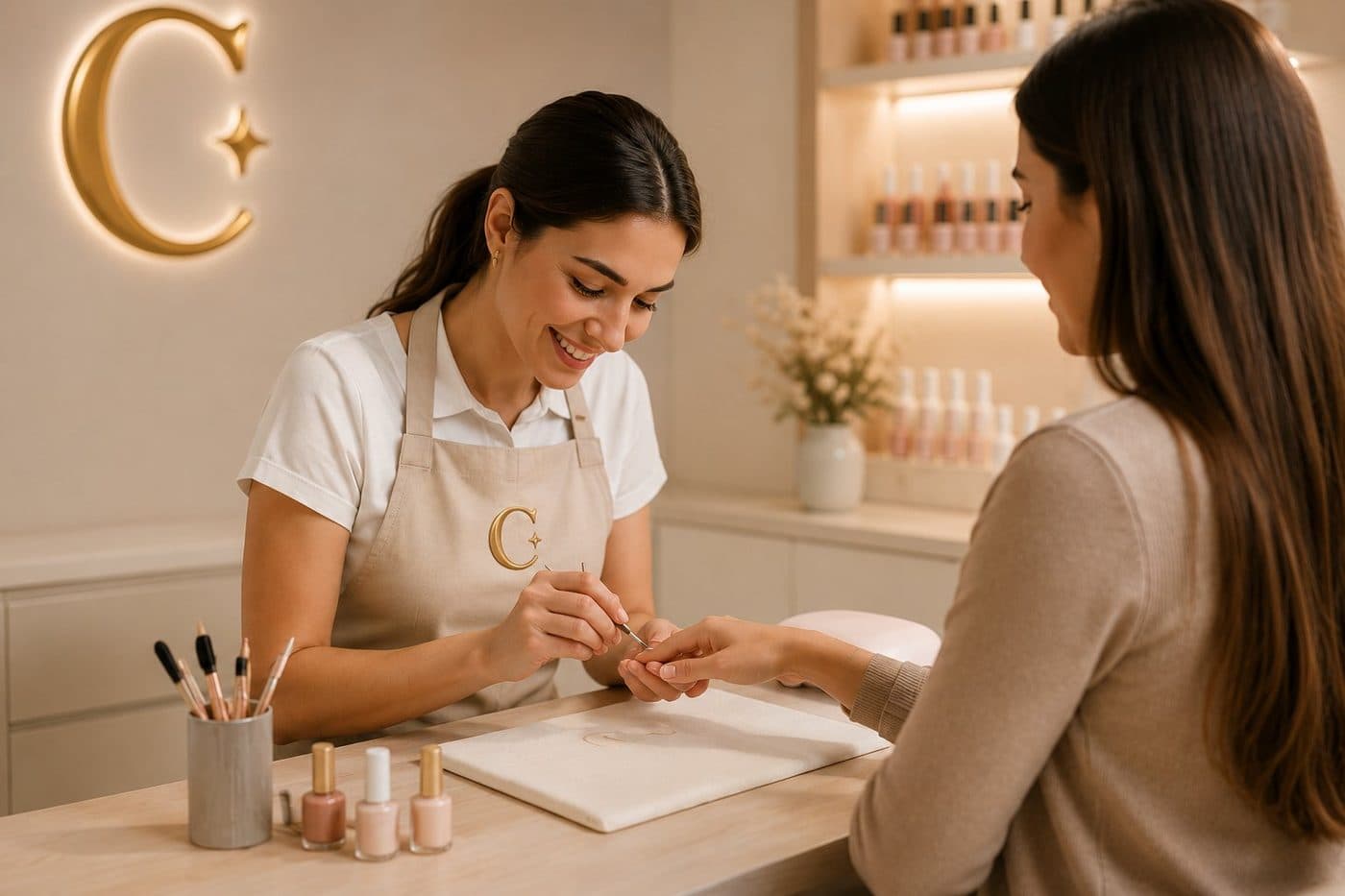 Profissional Caprika atendendo cliente